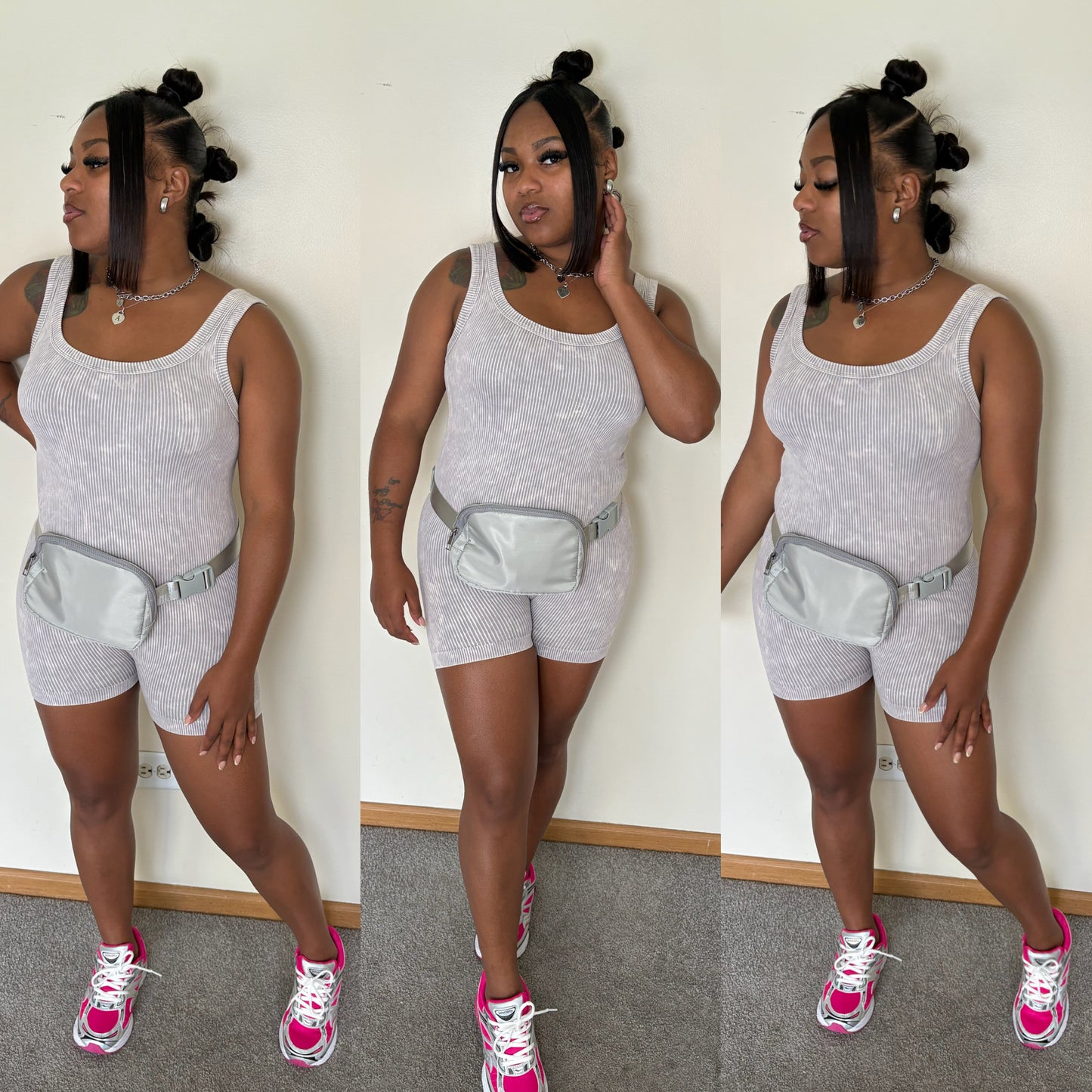 Acid wash jumpsuit w/ fanny packš©¶ā