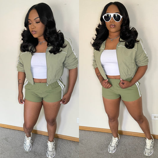“OLIVE WIND BREAKER SET”