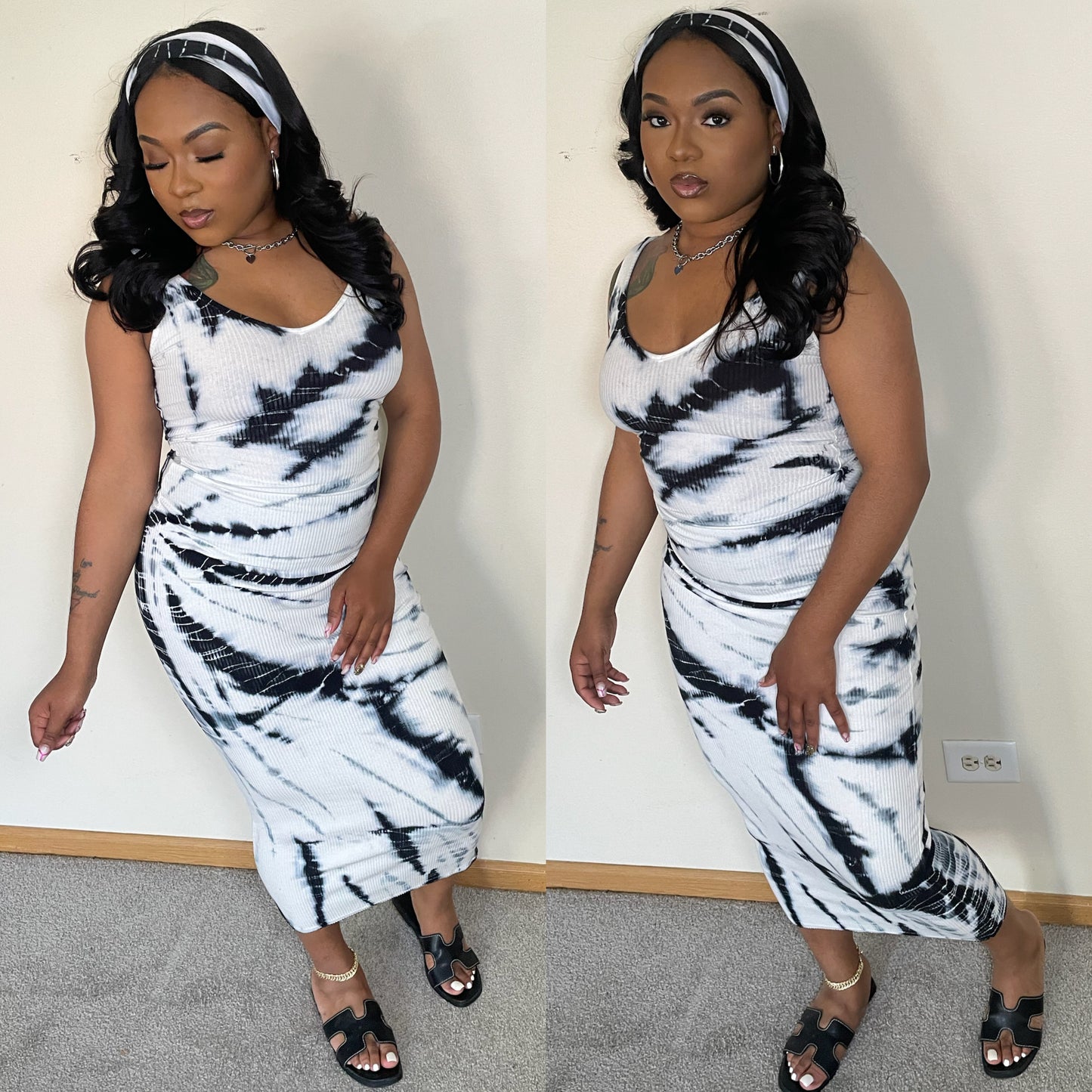 “Tie Dye Dress W/ Headband”