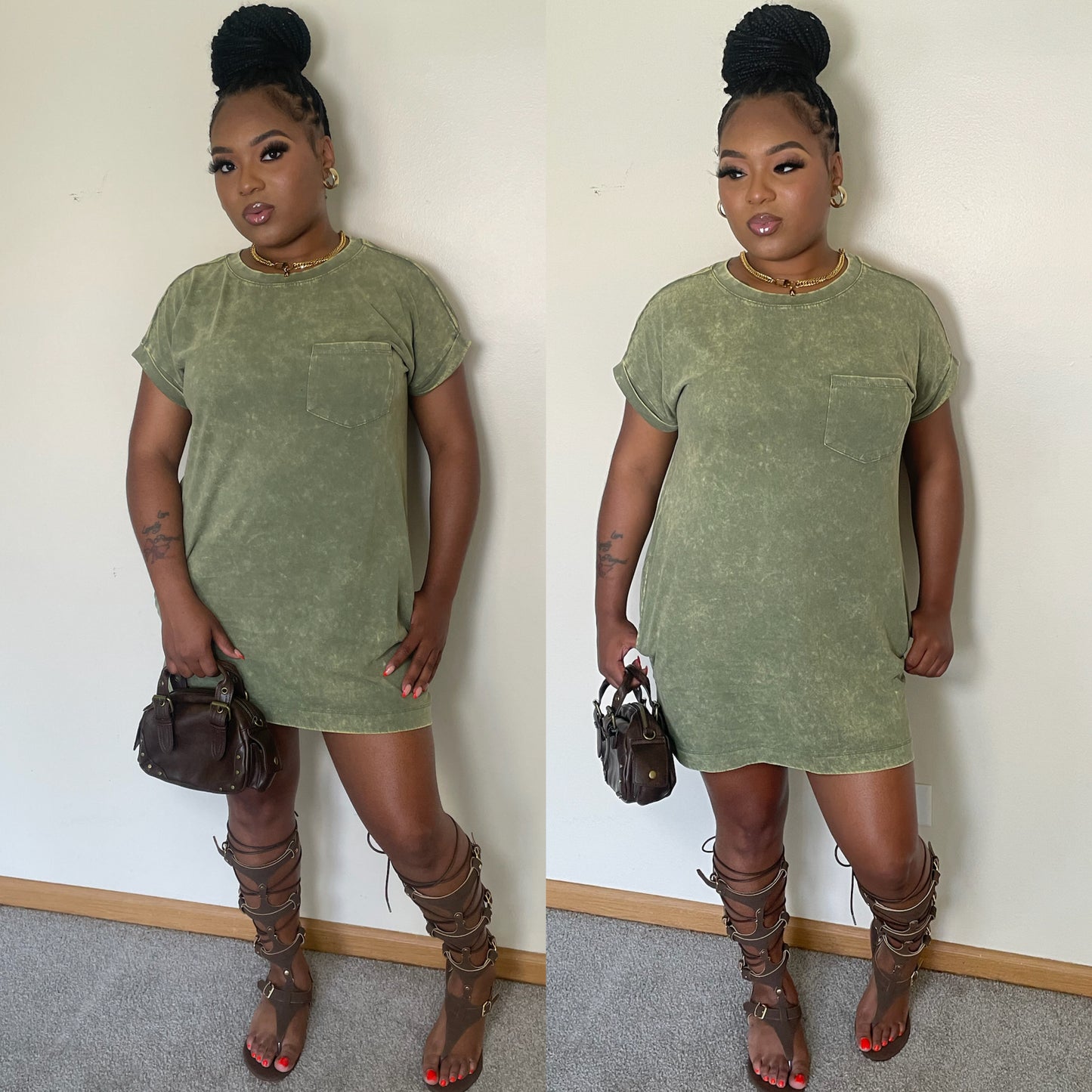 “Olive T-Shirt Dress”
