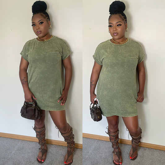 “Olive T-Shirt Dress”